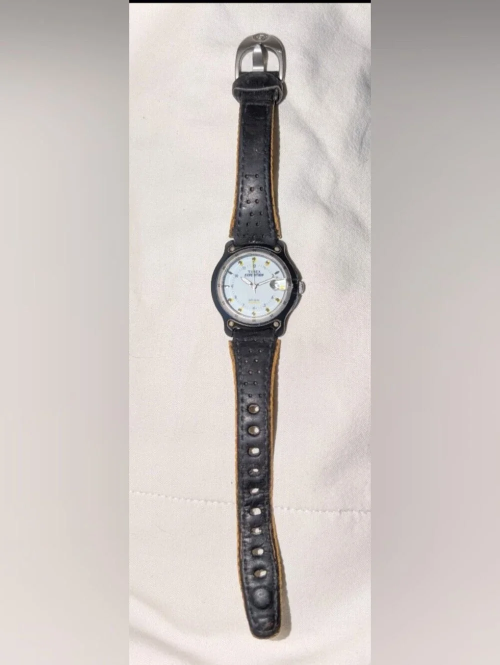 Timex Expedition Working Women's Black Leather Strap Watch